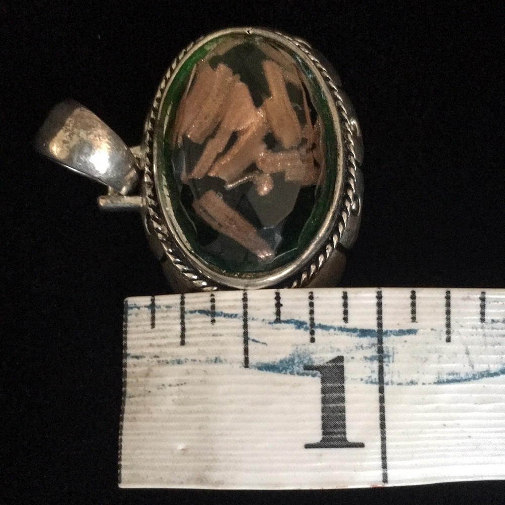VINTAGE BEST Green Stone Necklace Pendant - Picture 7 of 7